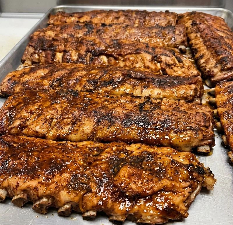 Slow-cooked BBQ ribs at Nick's Lounge in Bonnyville, AB